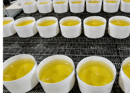 Candle pouring and cooling process